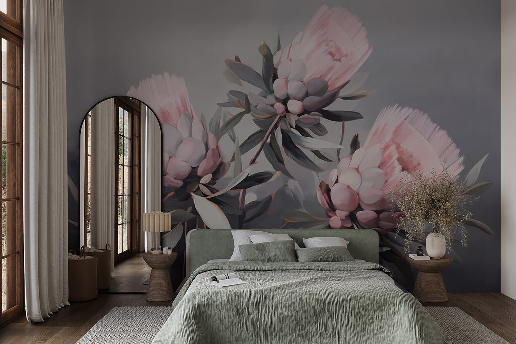 Painting of pink flowers