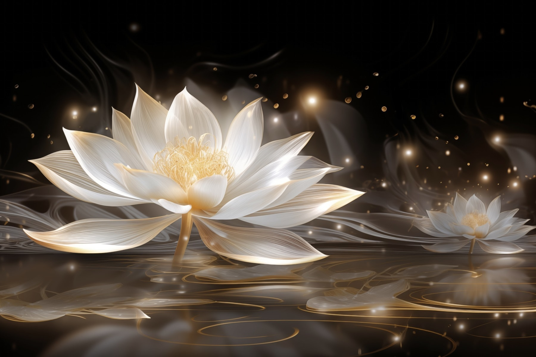 White flower in water