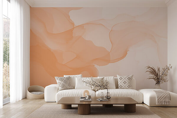 Soft waves of warm hues blend Soft waves of warm hues blend