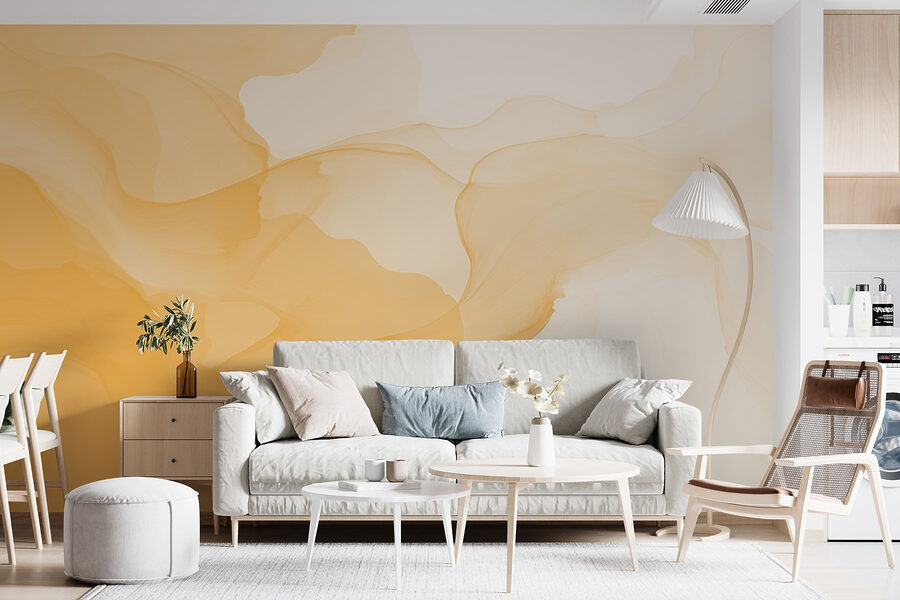 Wall murals Soft waves of warm hues blending.