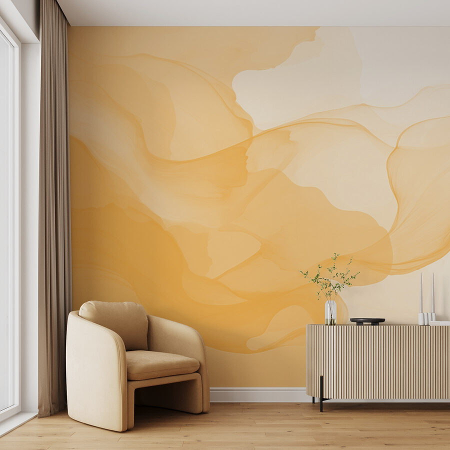 Wall murals Soft waves of warm hues blending. - Image 2