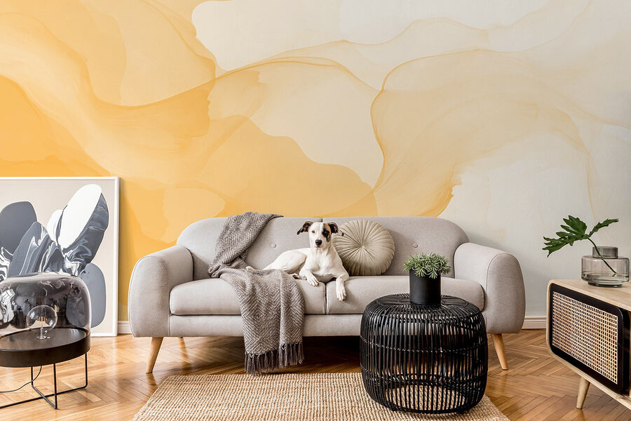 Wall murals Soft waves of warm hues blending. - Image 3