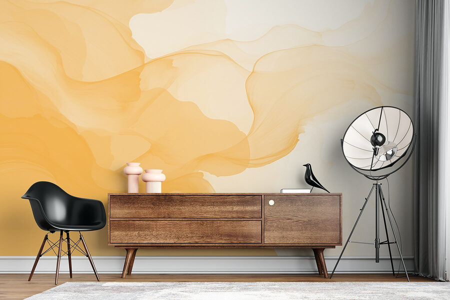 Wall murals Soft waves of warm hues blending. - Image 4