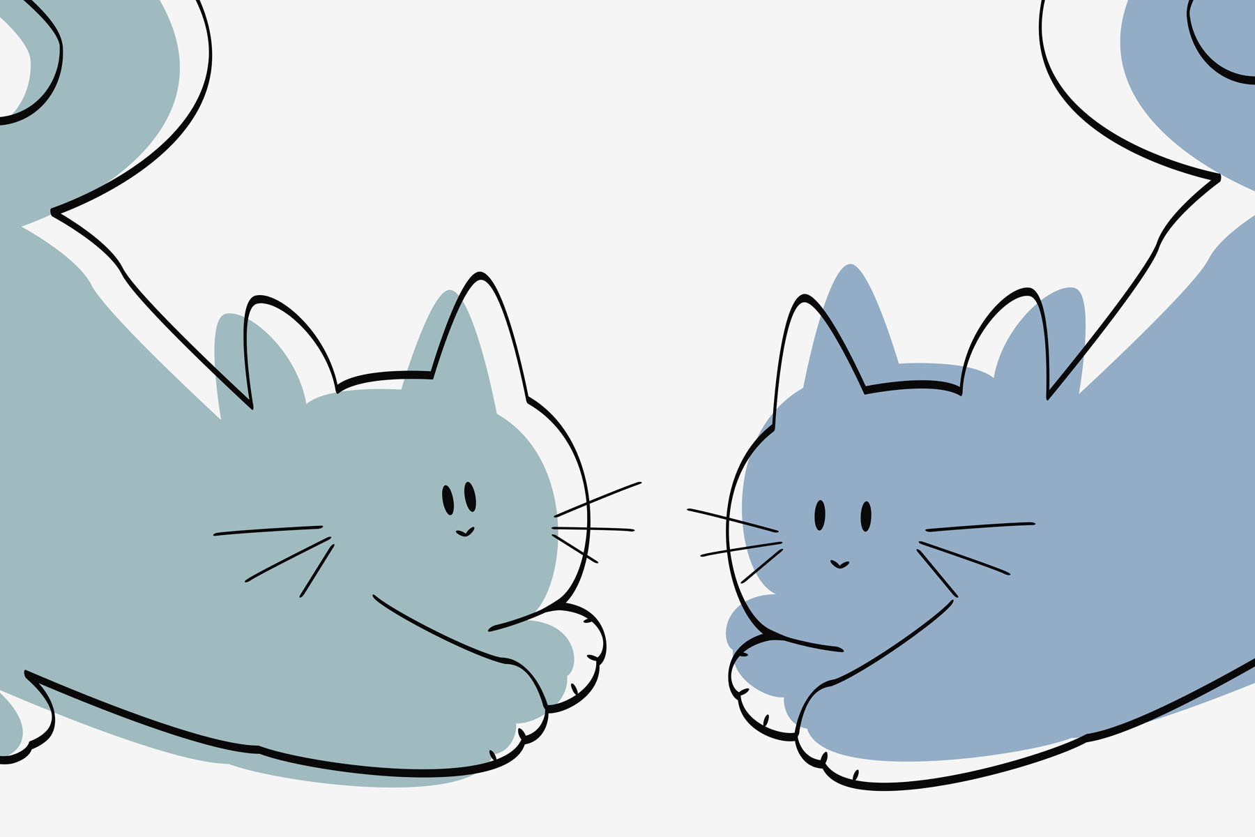 Couple of cats lying down Couple of cats lying down