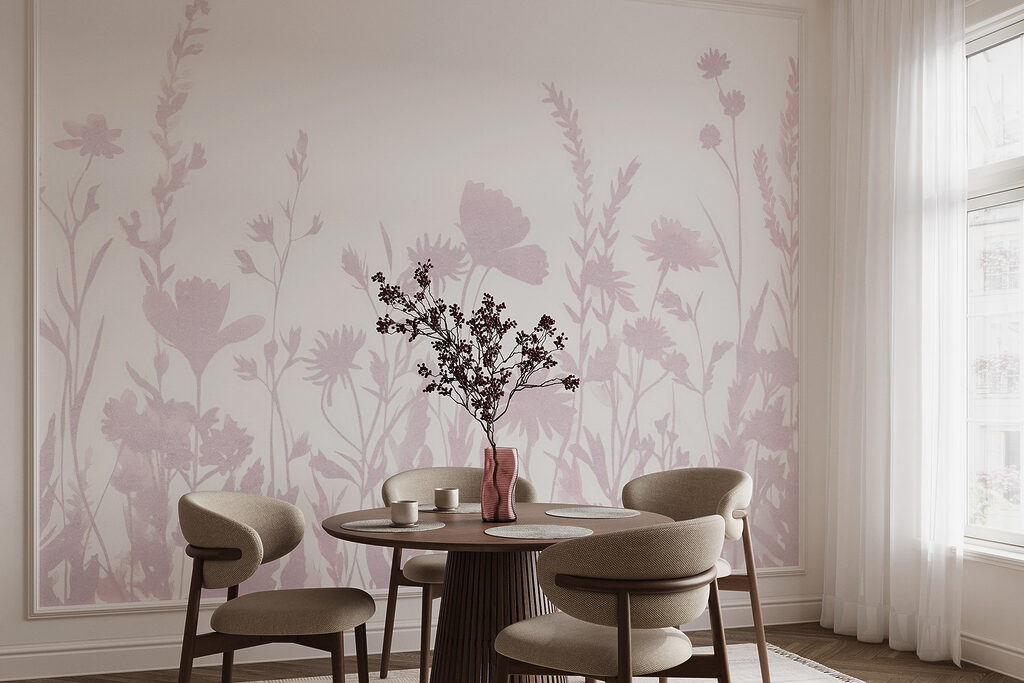 Soft silhouettes of delicate wildflowers