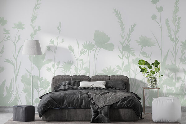 Whimsical floral silhouette design displayed