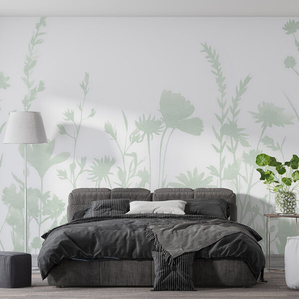 Whimsical floral silhouette design displayed
