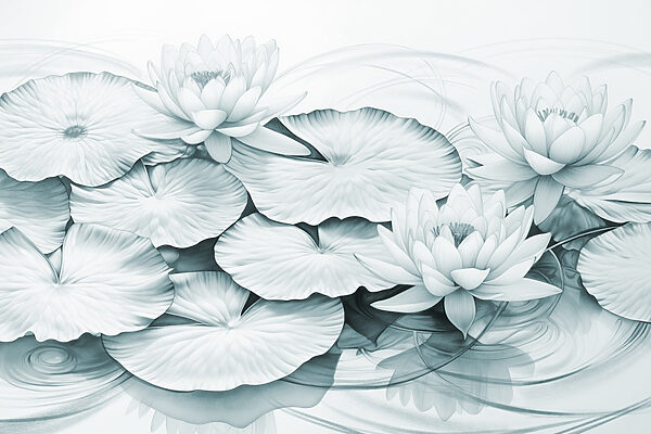 Group of lily pads and leaves Group of lily pads and leaves