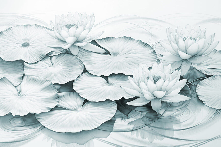 Group of lily pads and leaves Group of lily pads and leaves