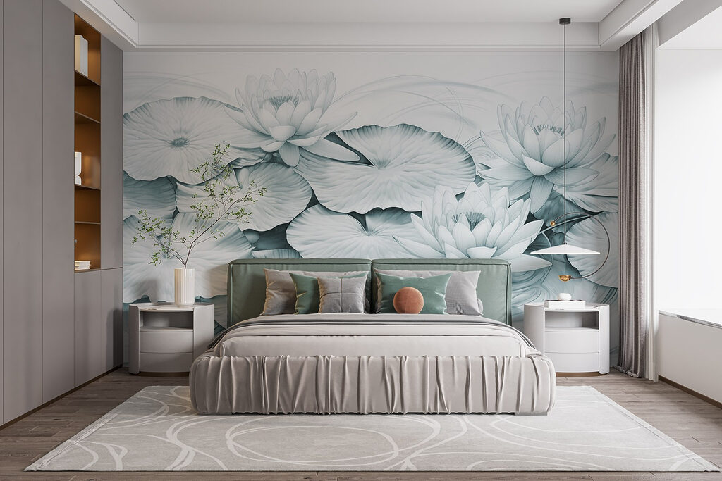 Group of lily pads and leaves