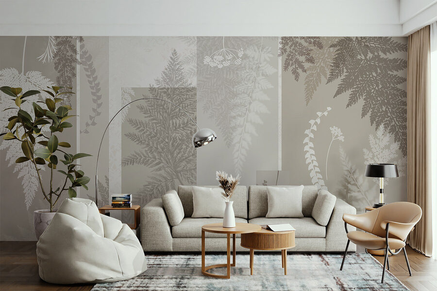 Grey and white floral pattern