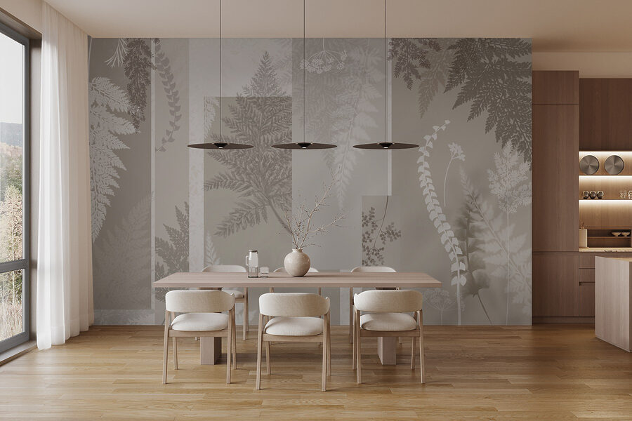 Grey and white floral pattern