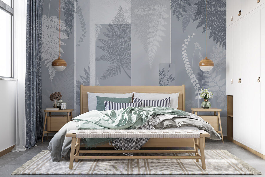 Grey and white floral pattern
