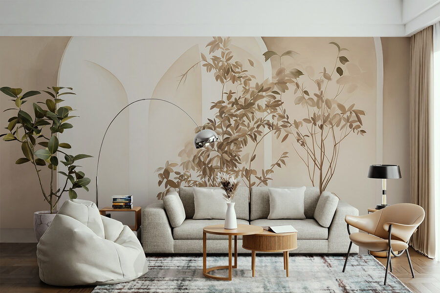 Group of potted plants in a room