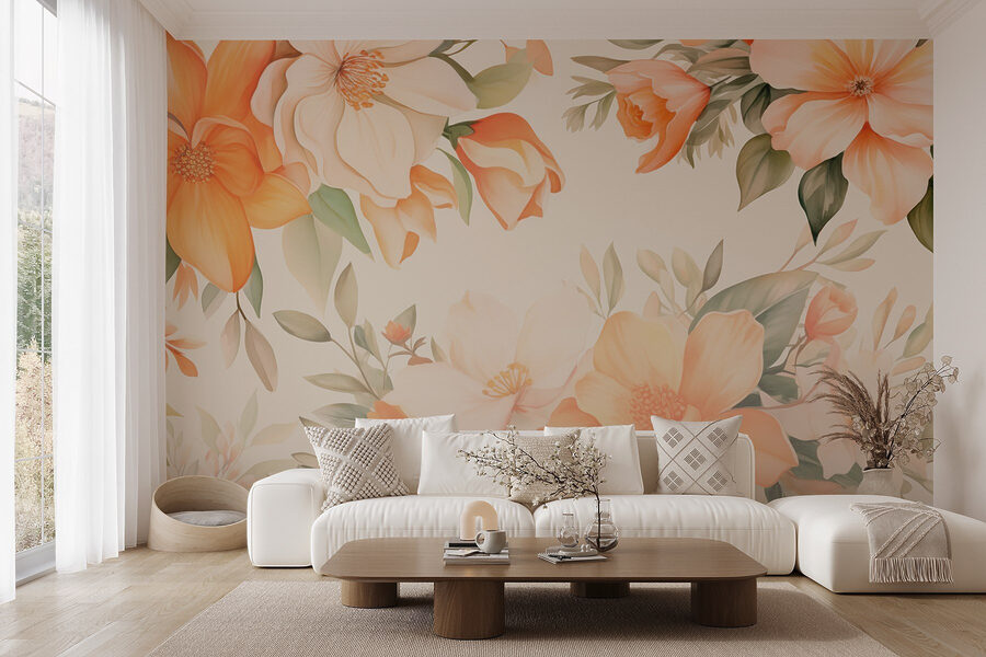 Wall murals Floral beauty in soft hues - Image 4