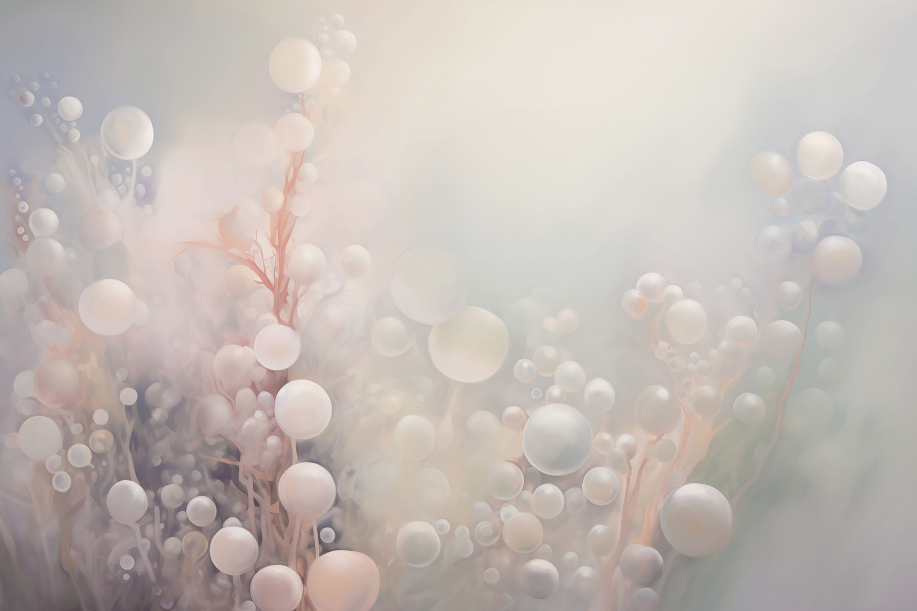 Soft orbs in dreamy pastel hues
