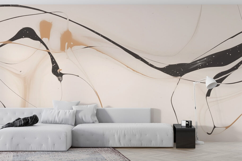 Black and tan paint on a white surface Black and tan paint on a white surface