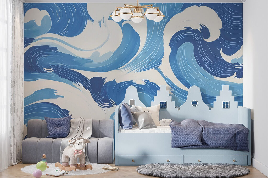 Blue and white waves Blue and white waves