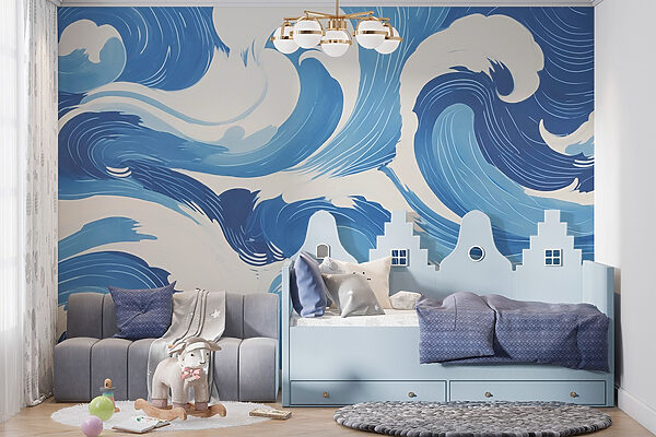 Blue and white waves Blue and white waves