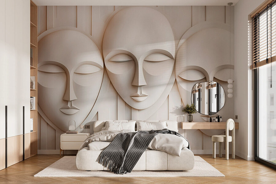 Group of white masks