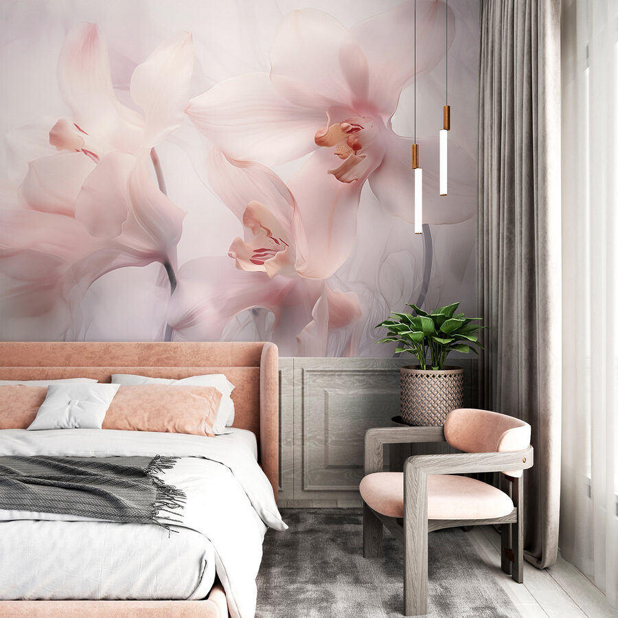 Wall murals Delicate blooms in soft hues