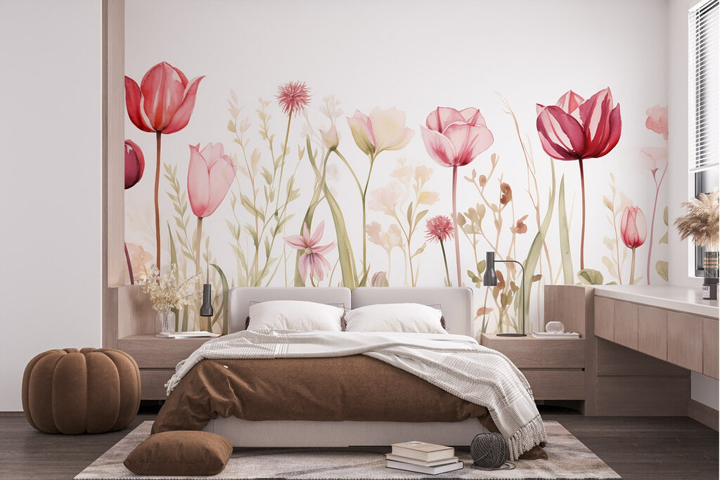 Painting of flowers and grass Painting of flowers and grass