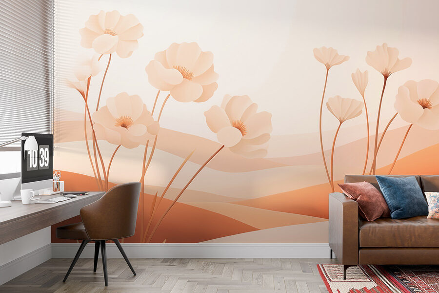 Wall murals White flowers in a desert - Image 2