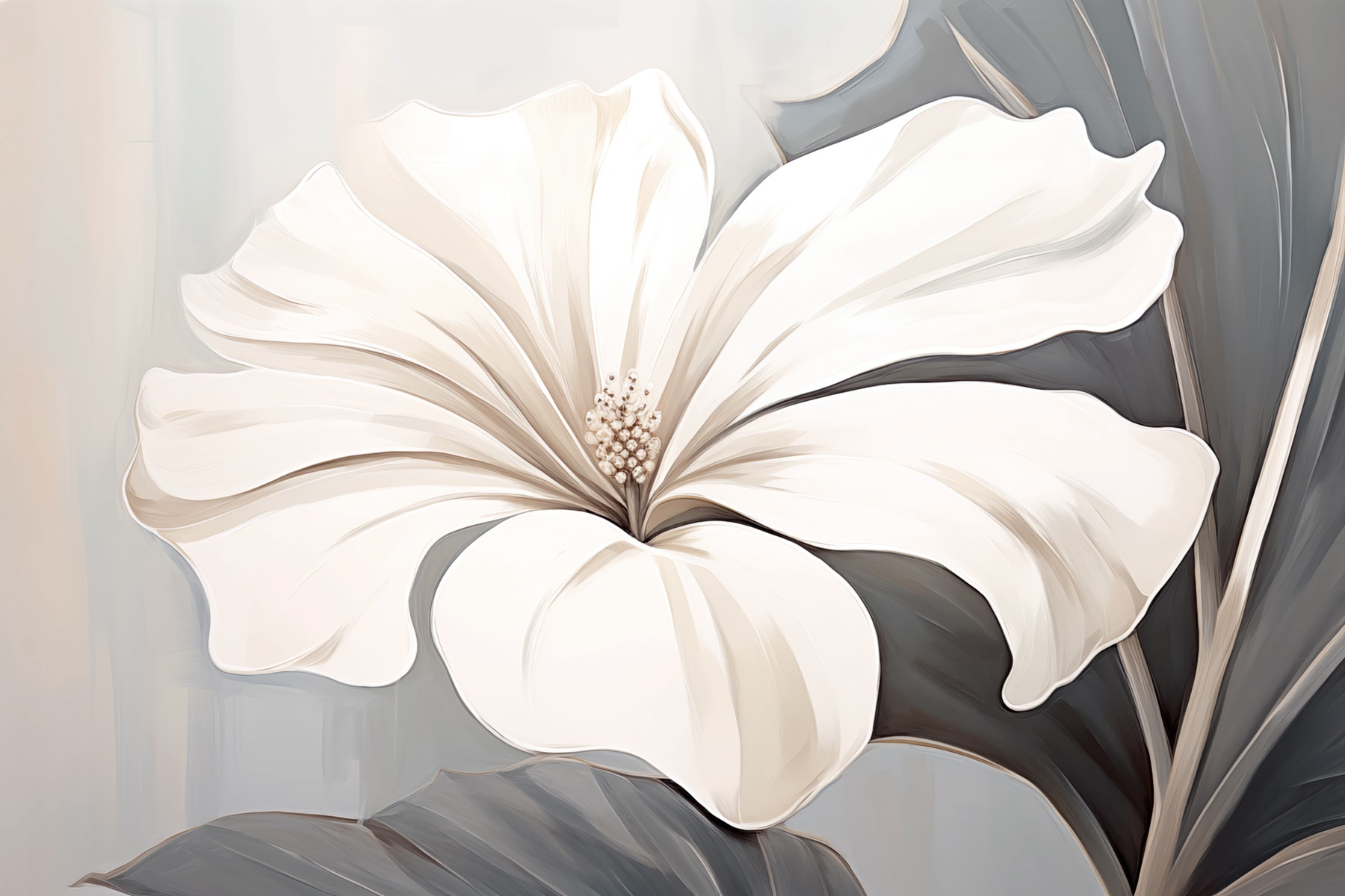 White flower on a gray background White flower on a gray background