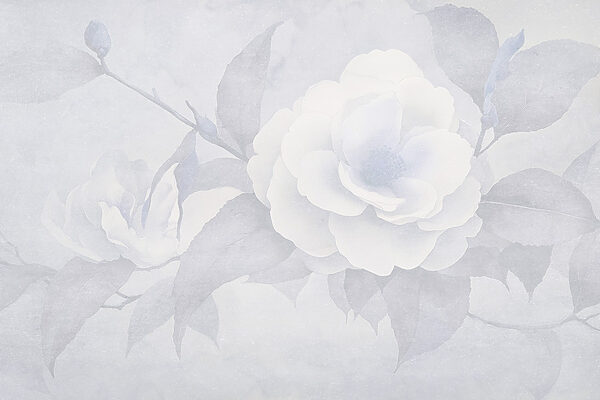 White flower with leaves