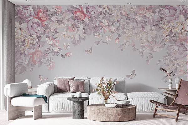 Floral pattern with butterflies
