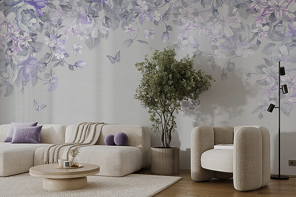 A floral design with butterflies A floral design with butterflies