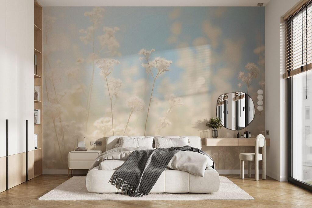 Dreamy flowers in soft sunlight