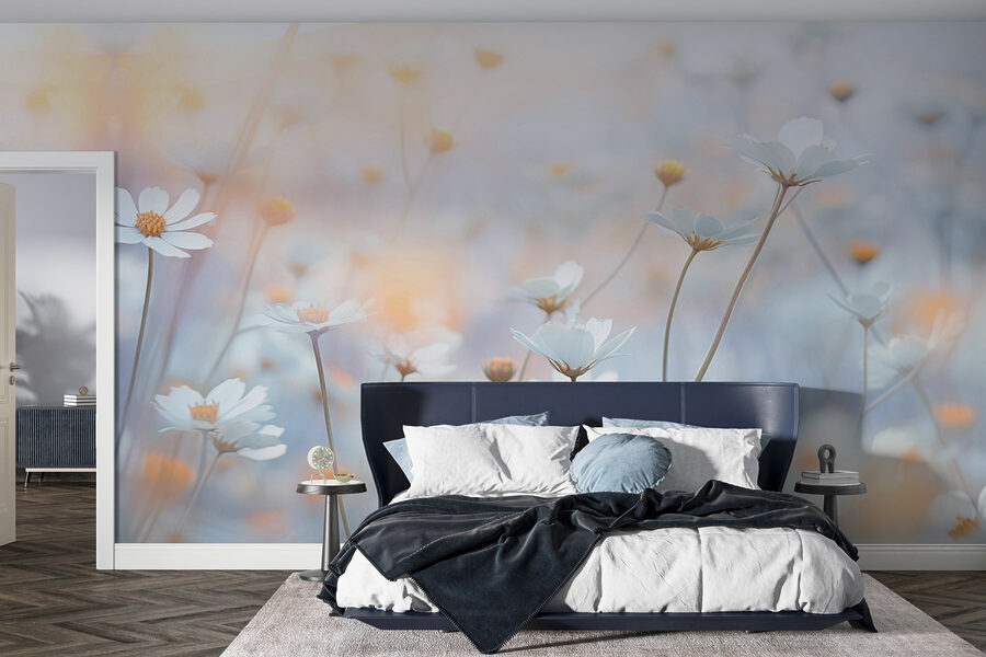 Wall murals Soft petals in a dreamy garden