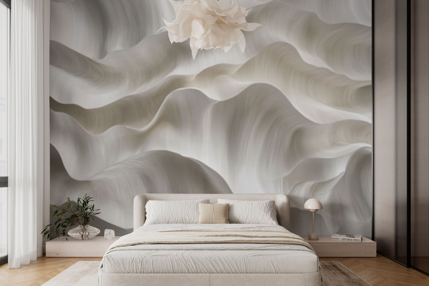 - Flowing textures in soft hues