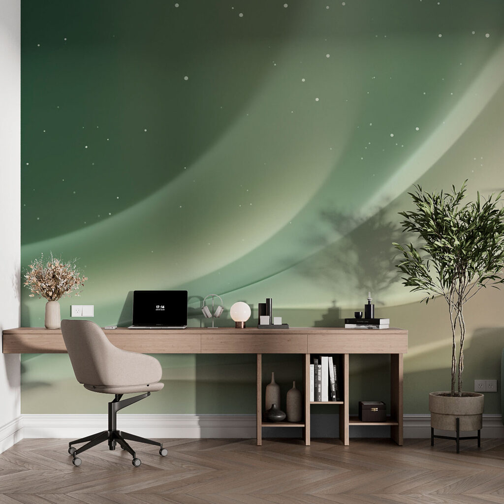 White and green background