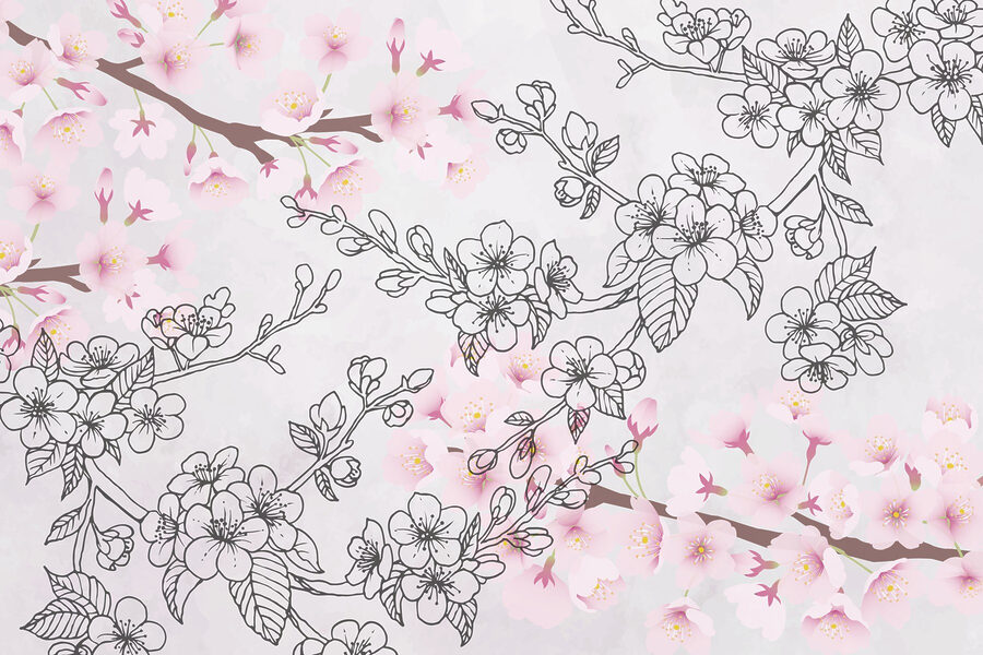 Wall murals Delicate blossoms in soft pastels - Image 3