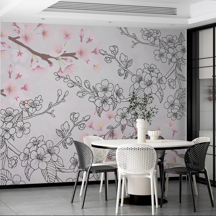 Wall murals Delicate blossoms in soft pastels - Image 2