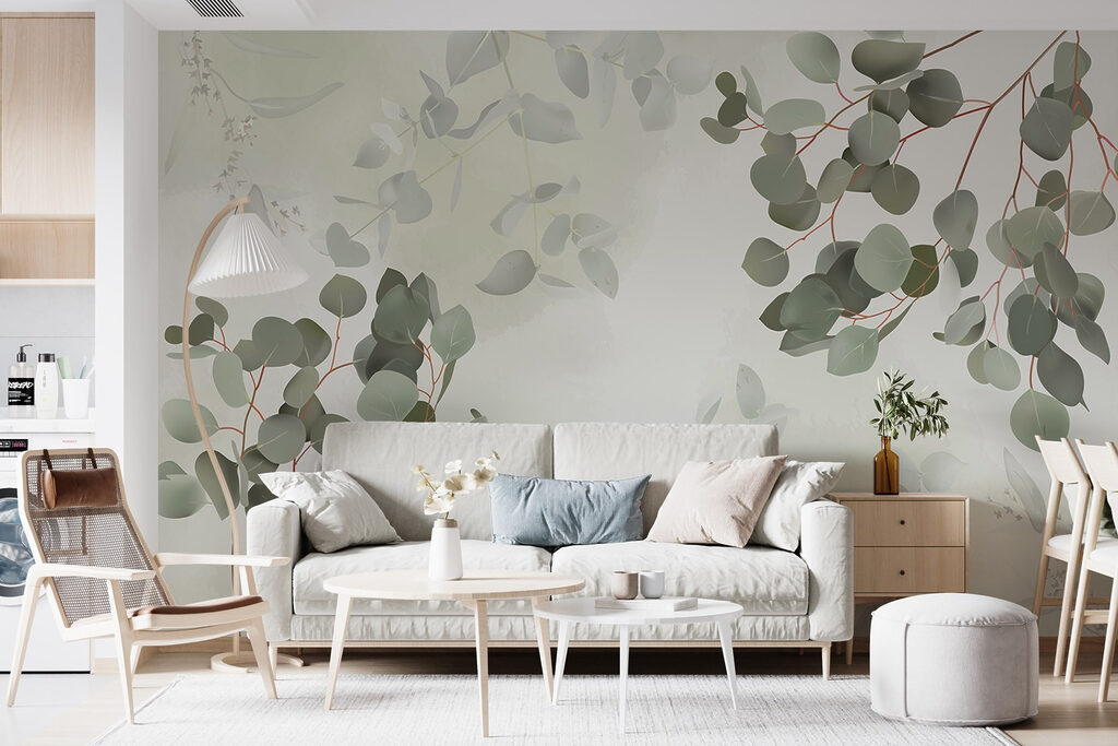 Soft greenery against a gentle backdrop
