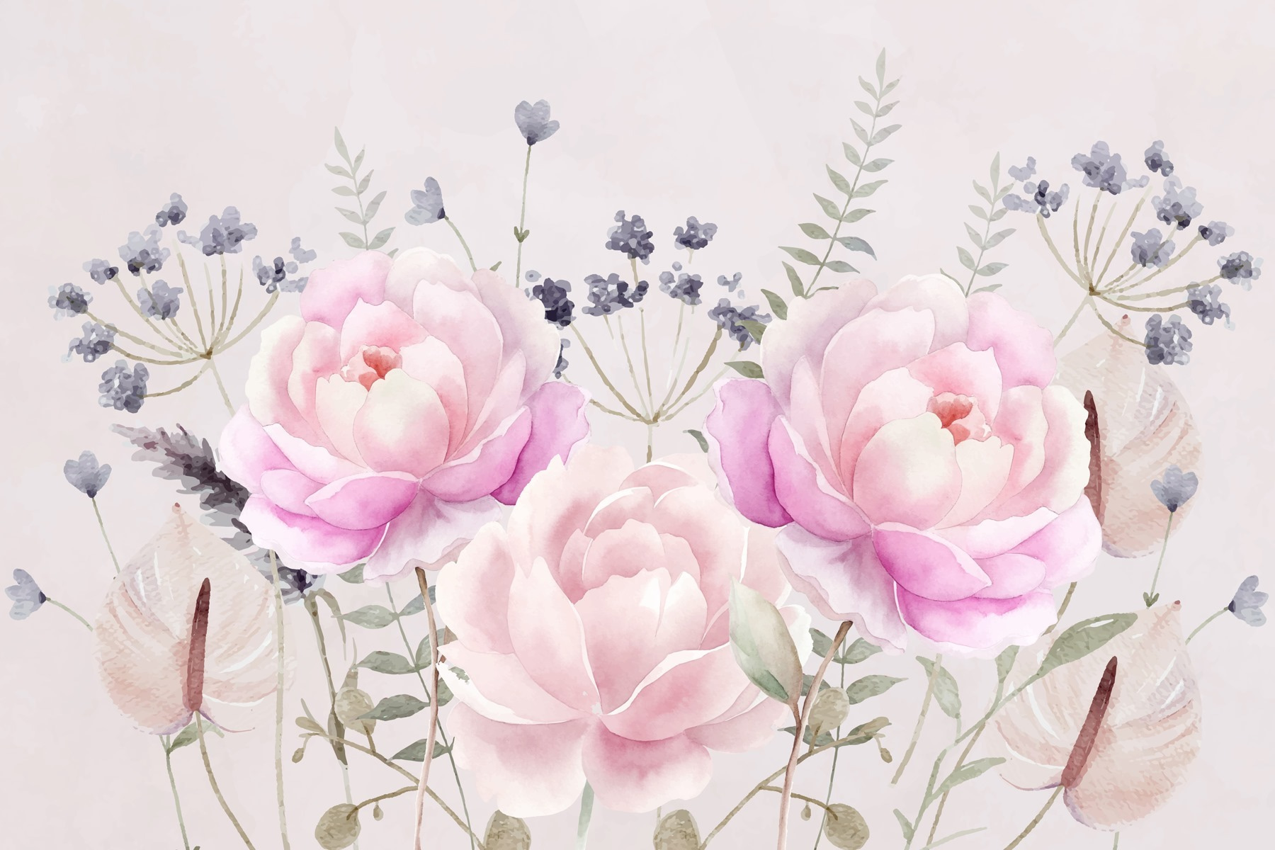 Watercolor painting of flowers