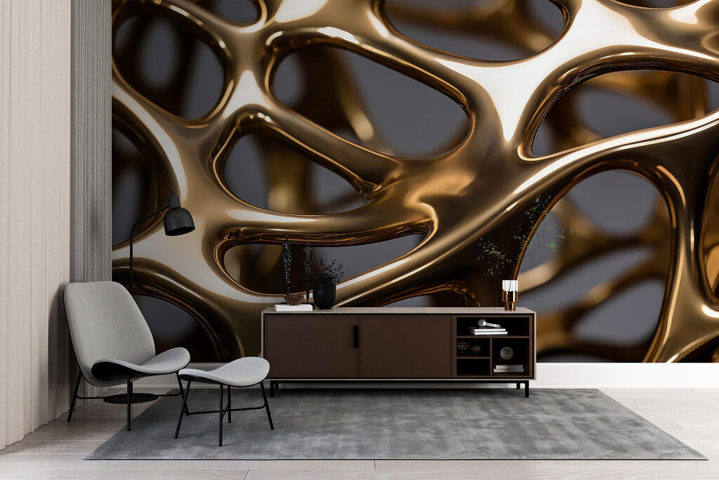 Intricate network of metallic lines