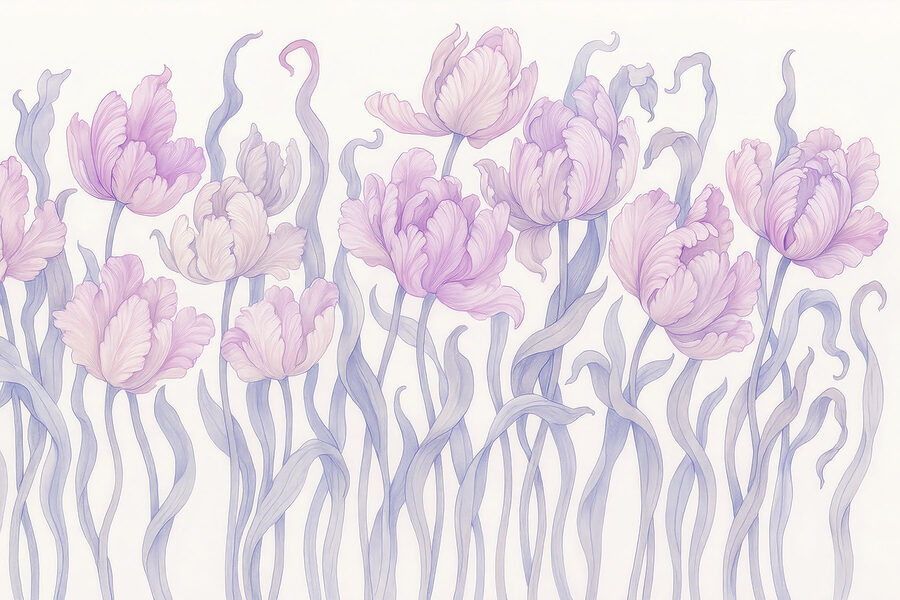 Wall murals Group of purple flowers - Image 4