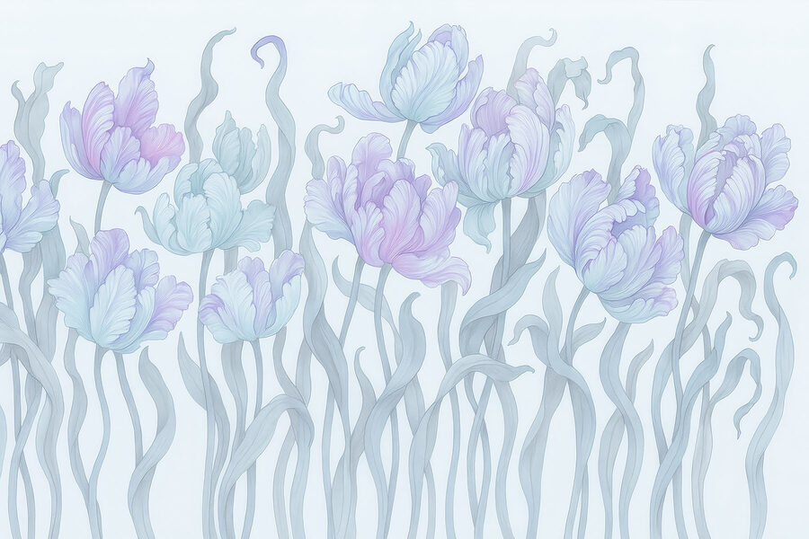 Group of flowers with leaves Group of flowers with leaves