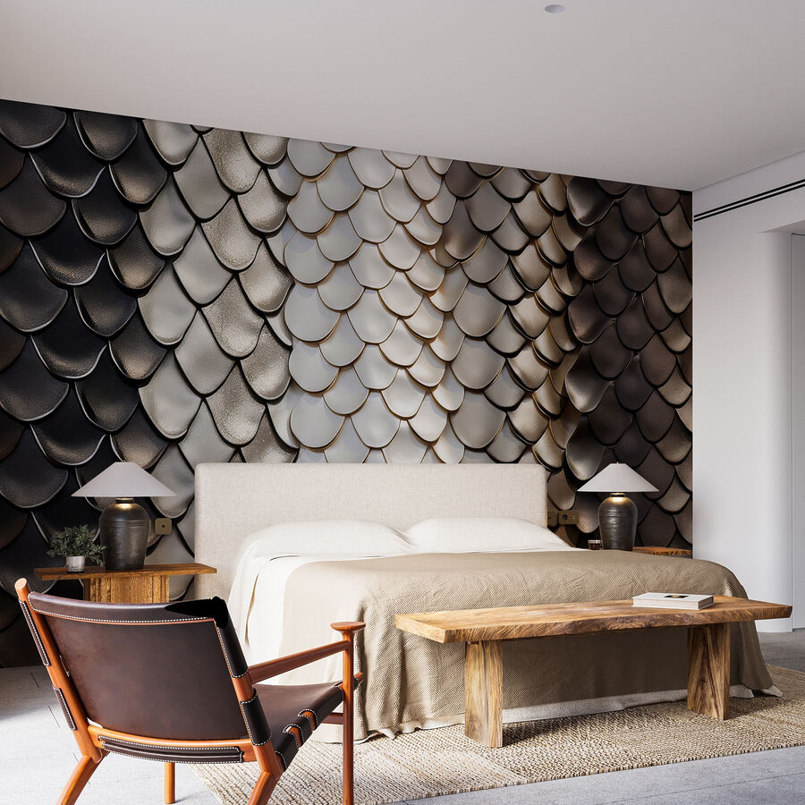 Wall murals Textured patterns in neutral hues.
