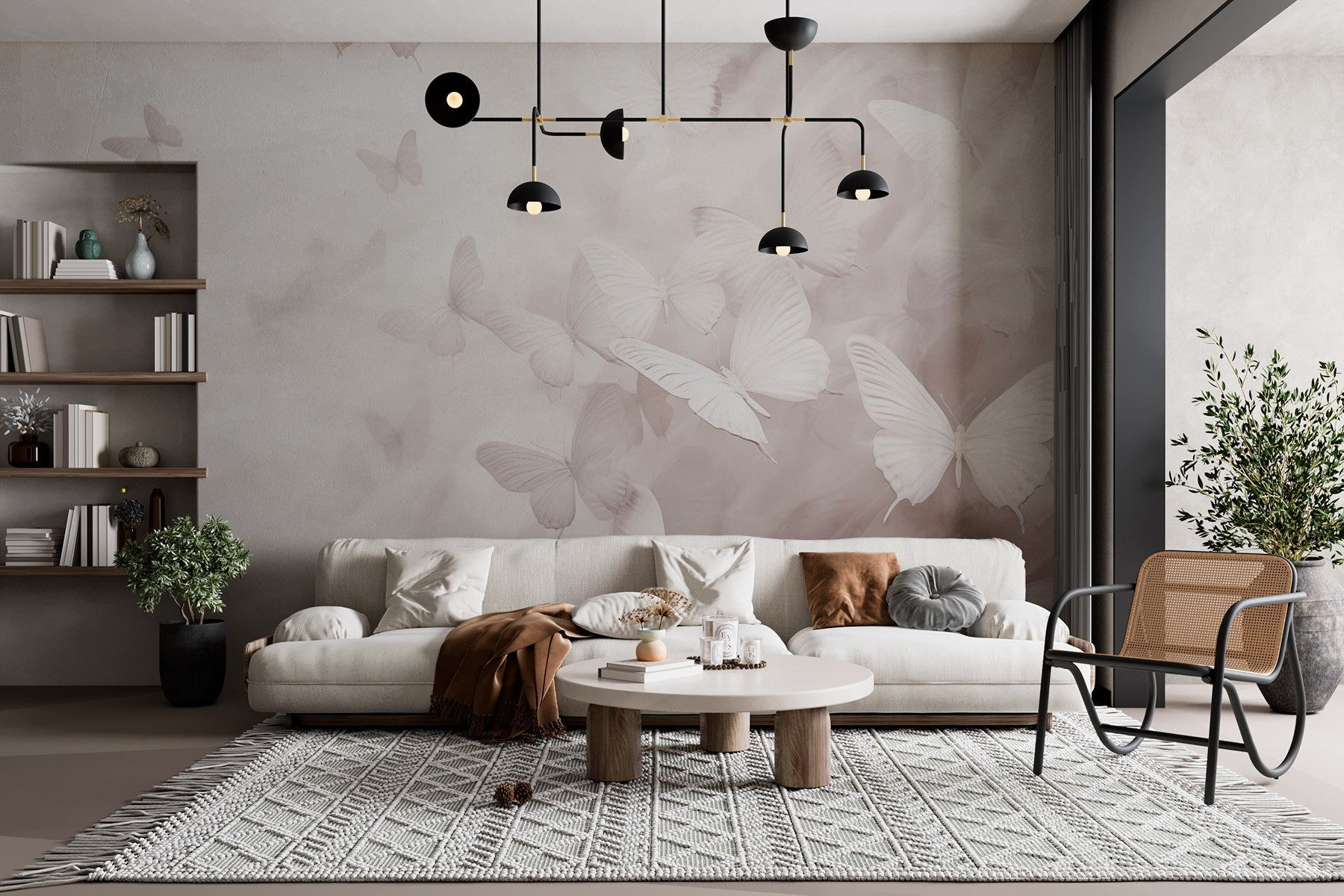 Group of butterflies flying