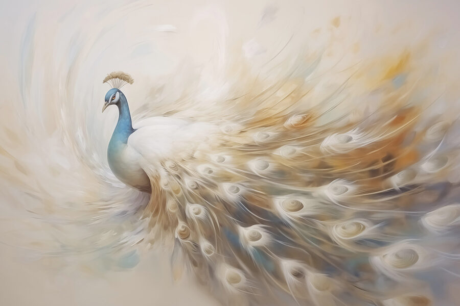 Wall murals Painting of a peacock - Image 3