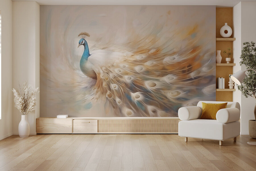 Wall murals Painting of a peacock - Image 2