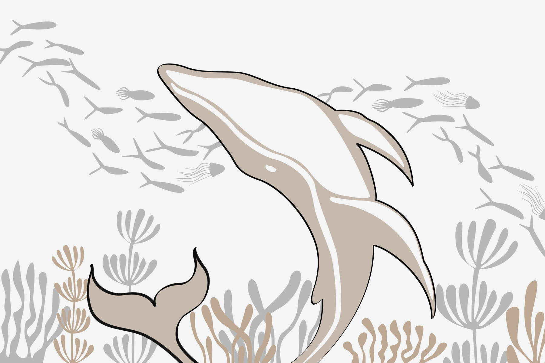 Dolphin swimming in the ocean Dolphin swimming in the ocean