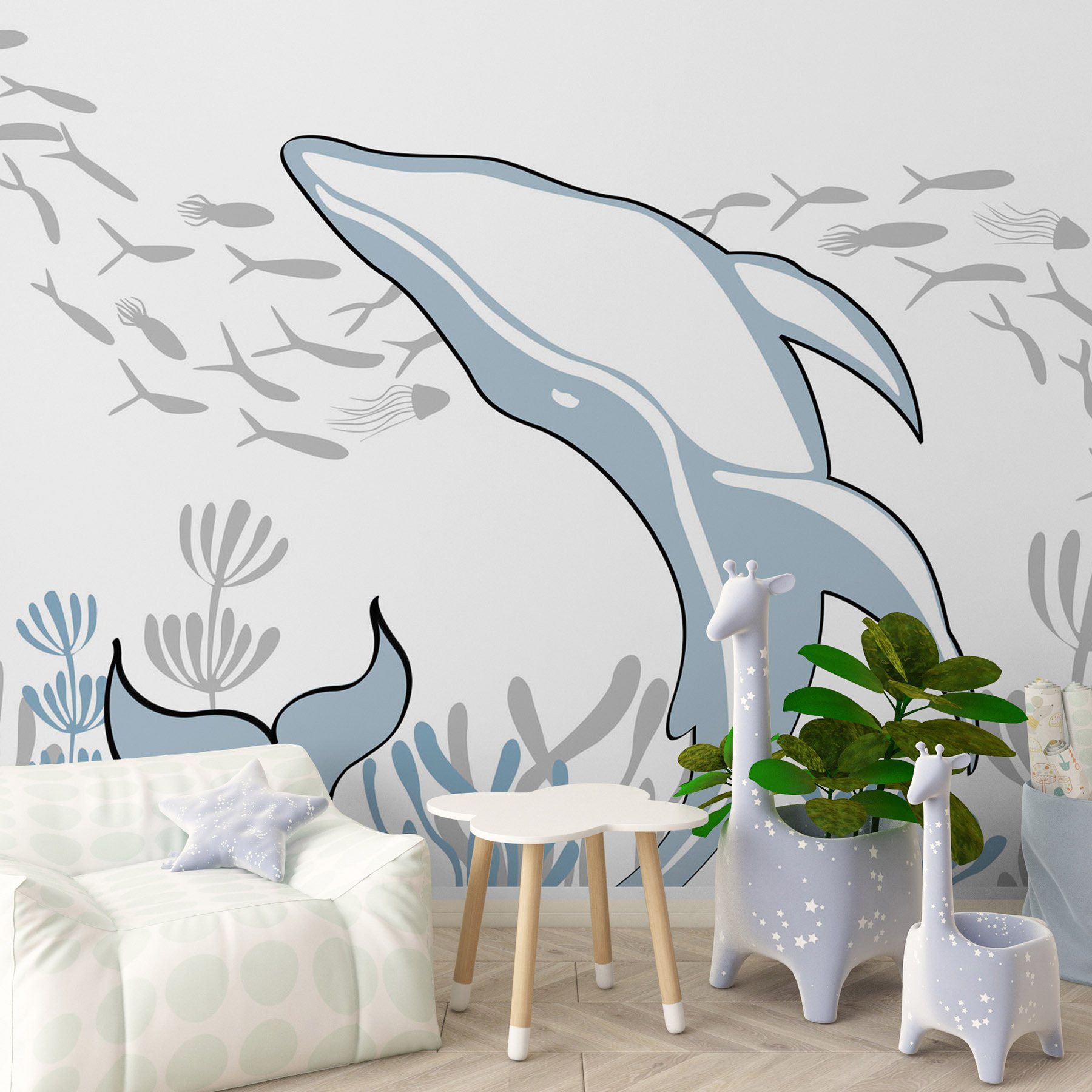 Dolphin swimming in the ocean