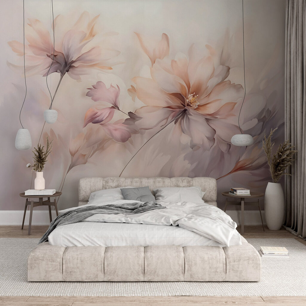 Painting of flowers on a white background Painting of flowers on a white background