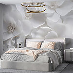Wall mural Group of white flowers